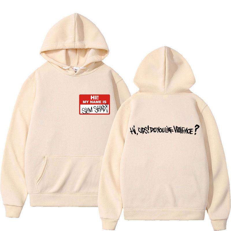 Привет Меня зовут Эминем Слим Шейди Модные худи Винтажный худи Мужской Женский Оверсайз Флисовый пуловер Уличная одежда