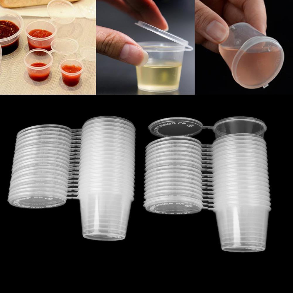 30Pcs Small Plastic Takeaway Food Containers Pigment Paint Box Sauce Cup Palette