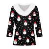 Рубашки с рукавом 3/4 для женщин, рождественские футболки с графическим принтом, блузки, повседневные базовые топы на пуговицах больших размеров, пуловеры