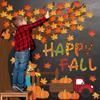 Whaline 100Pcs Happy Fall Tree Bulletin Board Decorations Thanksgiving Maple Leaf Tree Pumpkin Scarecrow Cutouts Autumn Classroom Decor for Fall