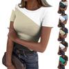 Ladies Slim Bottom T-shirt Fashion Casual Round Neck Pullover Short Sleeve Top