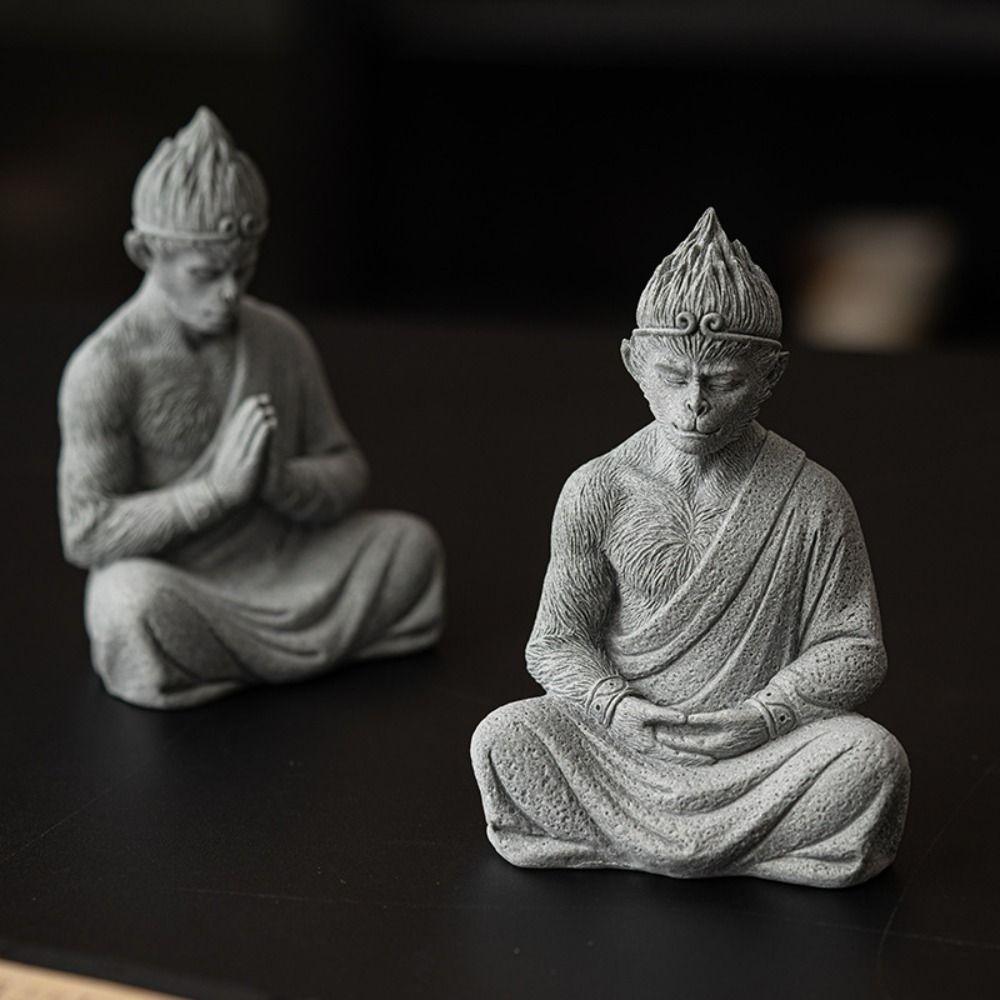 Милая статуя короля обезьян, будда, сад обезьян, статуя будды, монах Укун, статуэтка для спальни