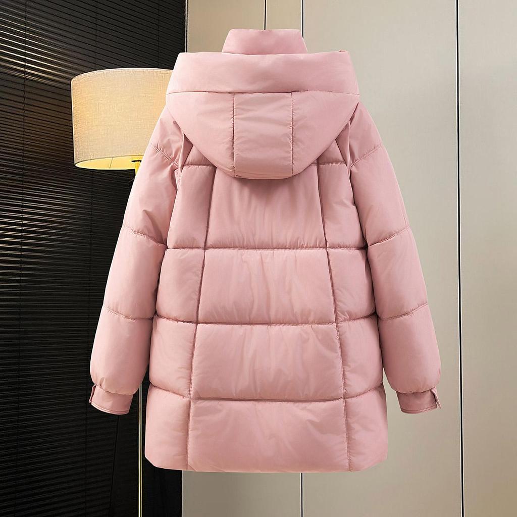 Autumn Winter Thicken Warm Parka Women Casual Sweety Solid Color Big Pocket Loose Hooded Coat Jackets Outwear