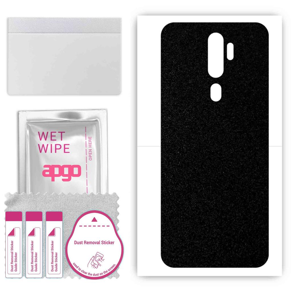 apgo Protective Skin Sticker for the Back Compatible with Oppo A9, Wrap Film, Foil, Vinyl - Pattern Matte Black
