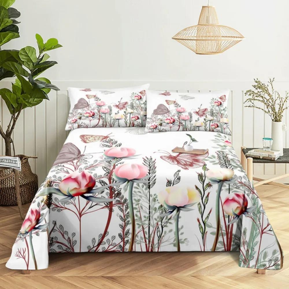 Custom Flower Red Rose Comfortable Duvet Quilt Cover Pillowcase Bedding Set Children Bedroom Decoration Home Textile