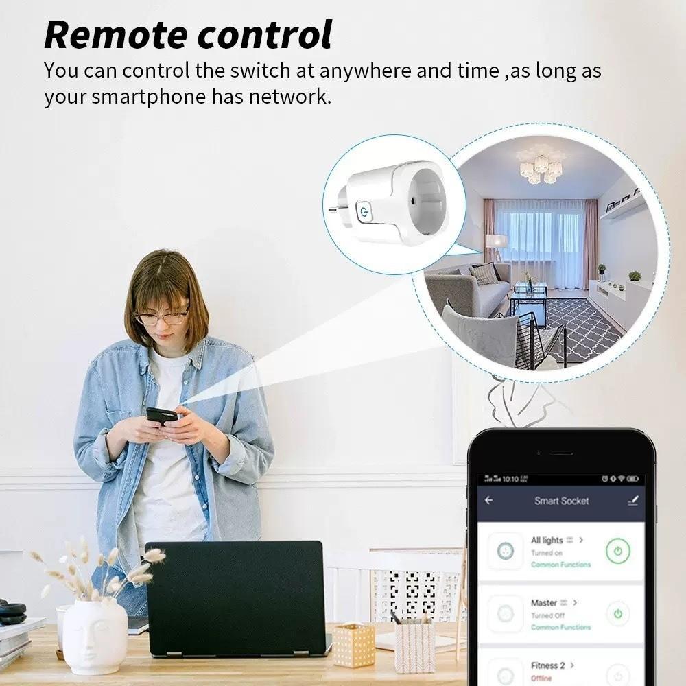 16A EU Smart Plug EU Standard Voice Control EU Smart Socket Durable WiFi Smart Socket Smart Home