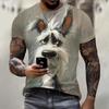 Funny 3D Dog Print Men's T Shirt Casual O-neck Loose Short Sleeve Fashion Trend Men Clothing Summer Breathable Oversized T-shirt