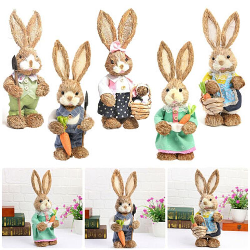 32cm Easter Rabbit Props Home Living Room Decoration Ornaments Simulation Rabbit Easter Grass Fur Rabbit