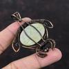 Зеленый арагонитовый кулон, кулон в медной проволоке, кулон с драгоценным камнем, ювелирные изделия ручной работы, кулон в виде черепахи, медные украшения для подарка
