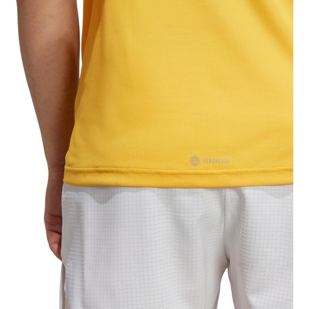 Adidas T Shirts Men's Sunlight Yellow Crew Neck Moderate Straight Fit IC7647