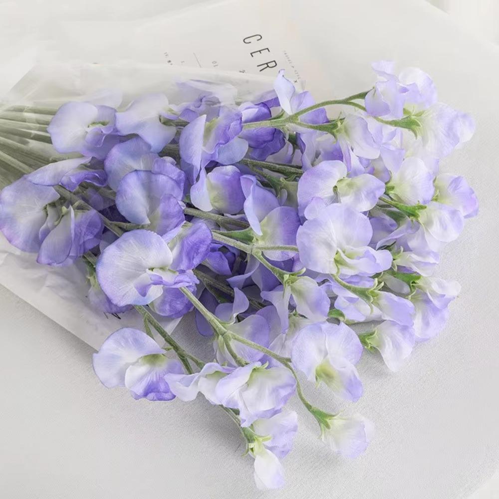 7 Heads Simulation Pea Flower 63cm Artificial Bouquet New Fake Flower Wedding Party Decor