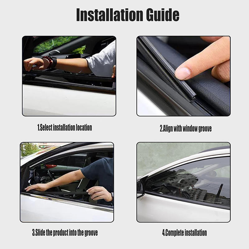 Auto Side Window Wiper Water Removal Mist Multifunctional Silent Car Glass Wiper Rubber Strip Universal Wiper Blades Easy Installation Black