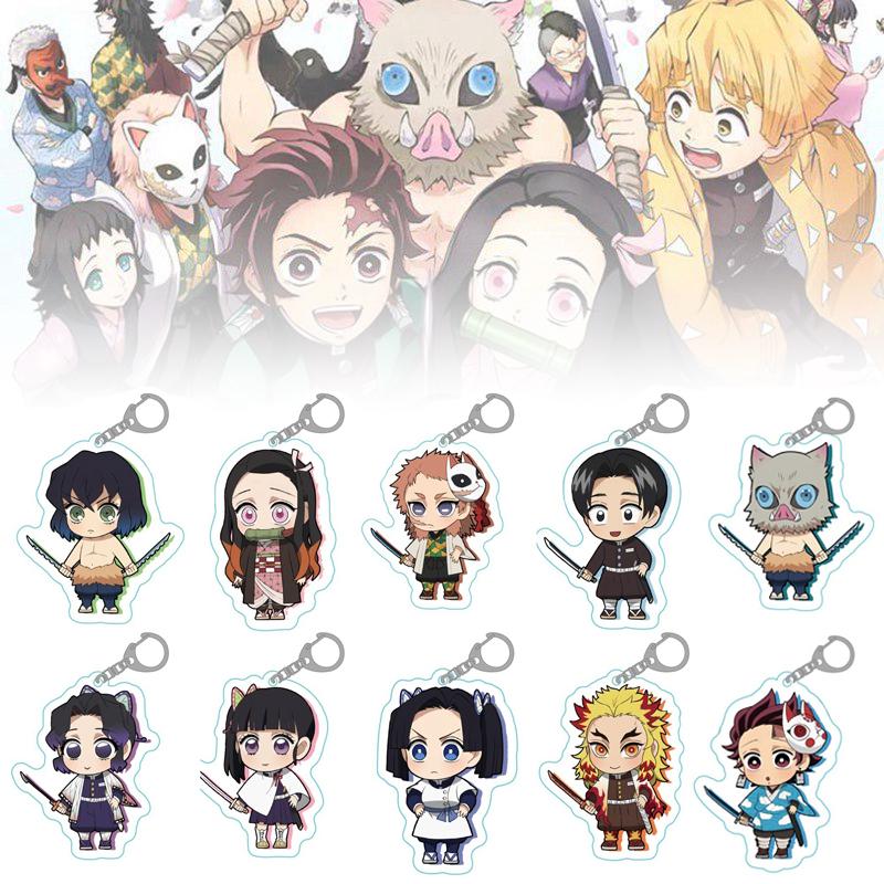 23Styles Decoration Acrylic Keychain Kimetsu No Yaiba Cute Kawaii Demon Slayer Anime Keyring Gifts