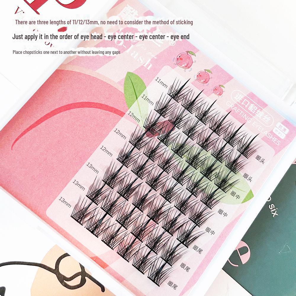 Кудрявые ресницы Newbie Trilogy Natural Feather Fan Eyelashes - Тонкий стержень, одиночный пучок, стиль Little Devil