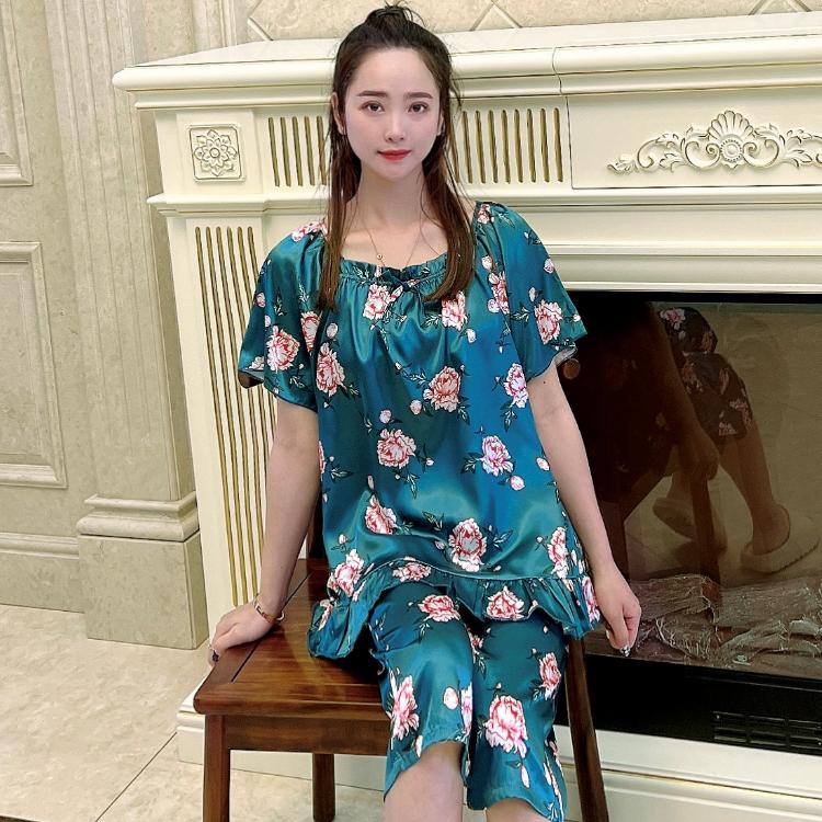 Пижамы летние капри женские пижамные комплекты с коротким рукавом элегантные пижамы атласные шелковые пижамы домашняя одежда