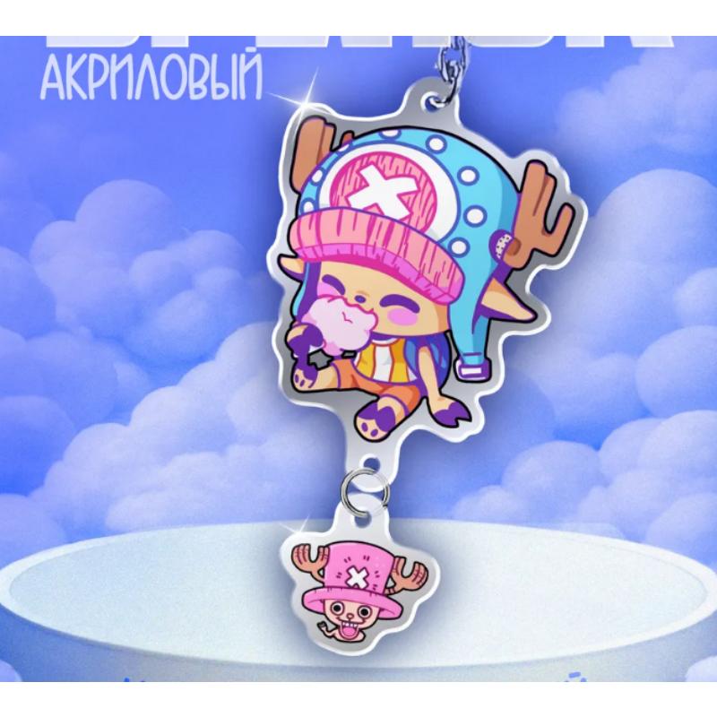 Акриловая пряжка-брелок для One Piece Monkey D. Луффи Портгас Д. Эйс Сабо Ророноа Зоро DIY Аниме Украшение Подвеска Креативный Подарок