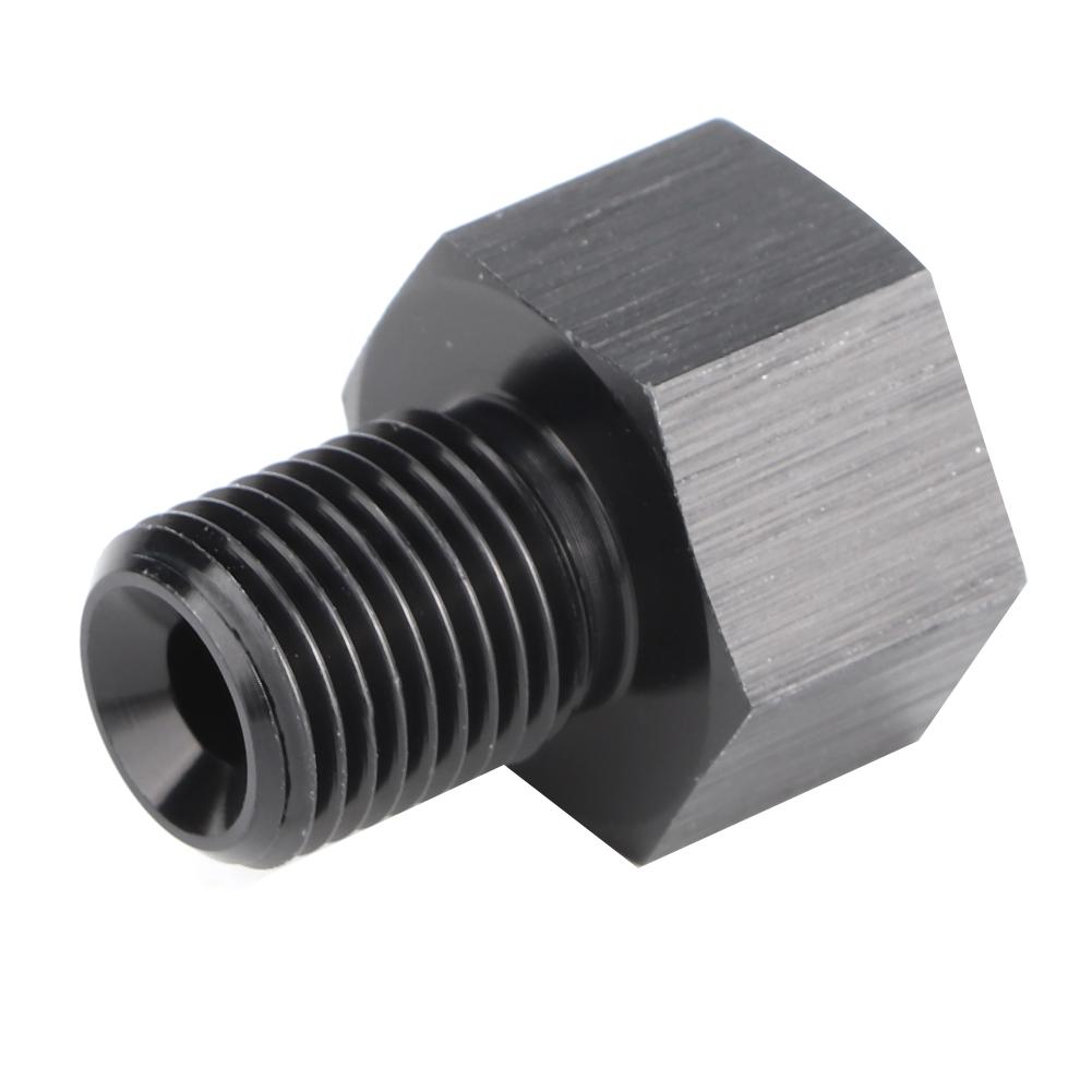 1 8in NPT Female To M10x1.0 Male Reducer Oil Pressure Gauge Adapter Replacement Black