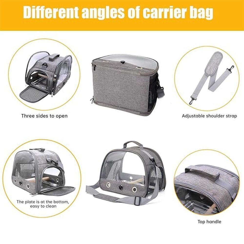 Rabbit Bird Travel Carrier Hamster Parrots Takeaway Bag New Stainless Steel Tray
