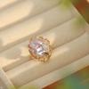 Baroque Pearl Opening Ring Rhinestone Natural Pearl Ring Creative Women's Jewelry  Women