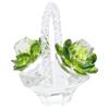 Blue/Green/Red/Pink/Purple Crystal Flower Basket Decoration  Office