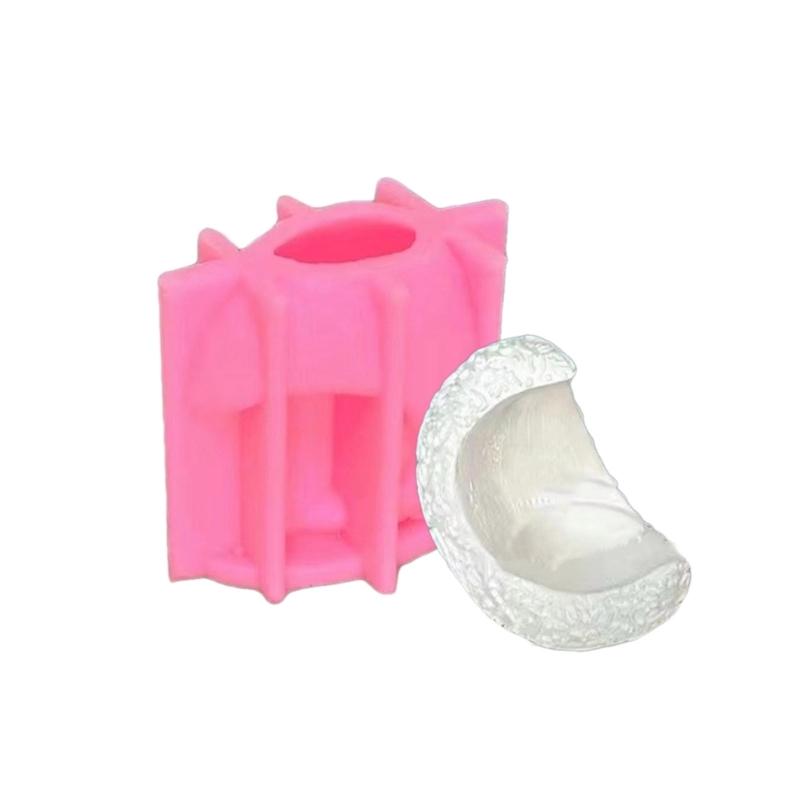 Moon Shape Candle Holder Mold  Crystal Epoxy Resin Molds Candlesticks Ornament Silicone Mold Concrete Plasters Molds