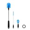 Facjoleco 3 Pack Bottle Scrubbing Brush Cleaning Stainless Steel Multifunction Long Handle Bottle Cleaner for Coffee Thin Straw Cleaning Food Cup Cap