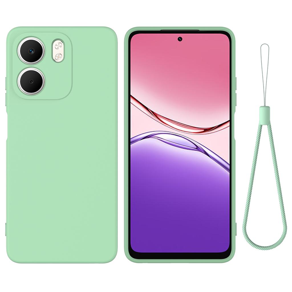 For Oppo A5x 5G/Oppo A5x 4G Liquid Silicone Case Phone Back Cover with Hand Strap