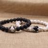 UEUC King&Queen Crown Distance Couple Bracelets His and Her Friendship 8mm Beads Bracelet