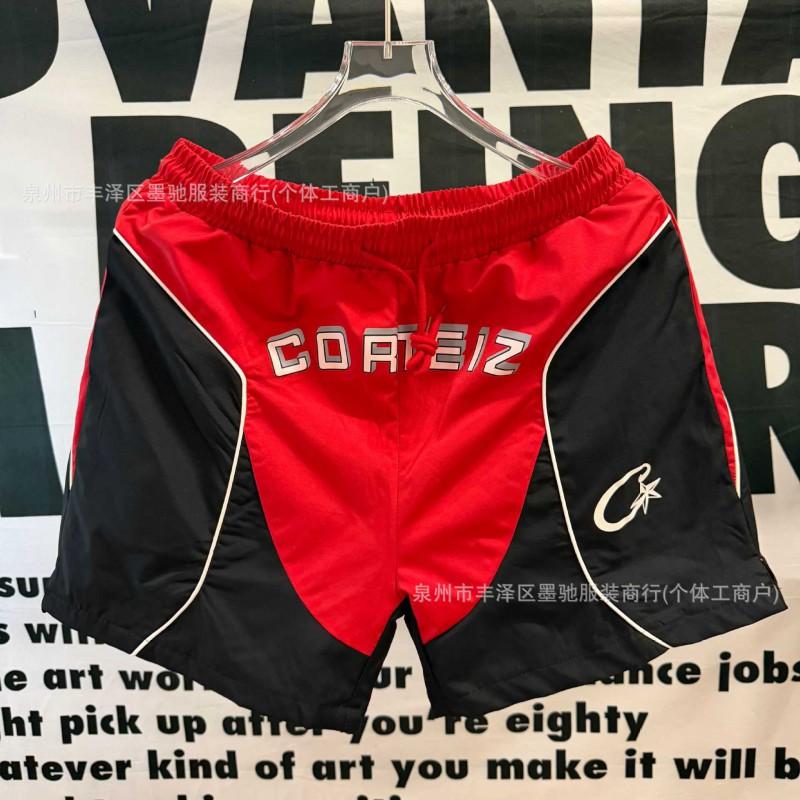 Corteiz Embroidered Color Block Shorts Loose Straight Quick Dry Casual Sports