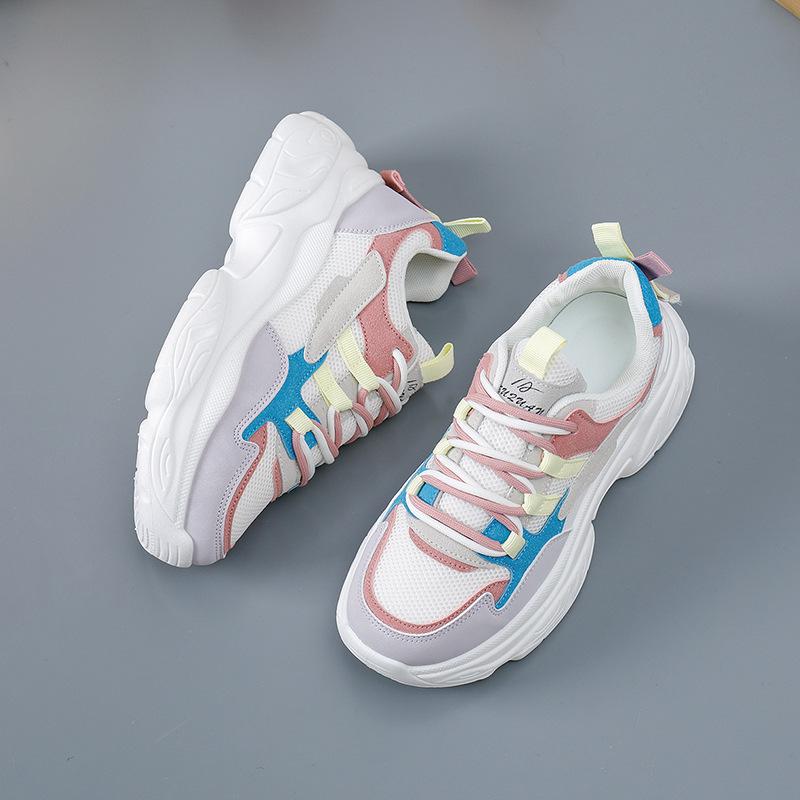Новая женская обувь осень дышащая повседневная спортивная на высокой платформе универсальная повседневная обувь для папы студенческая K