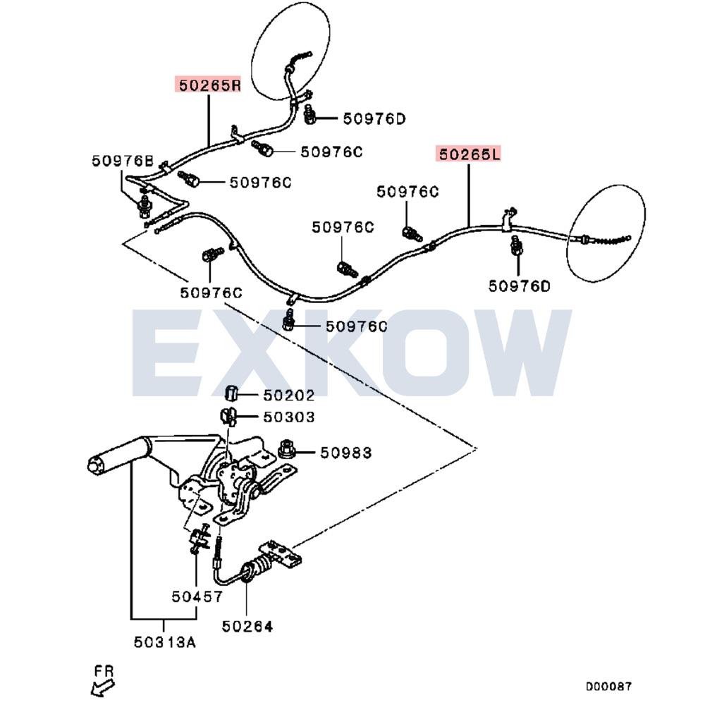 Rear Parking Brake Cable 4WD for Mitsubishi Triton L200 IV KA4T KA5T KA9T KB4T KB5T KB7T KB8T KB9T 2005-2015 MN102416 MN102417