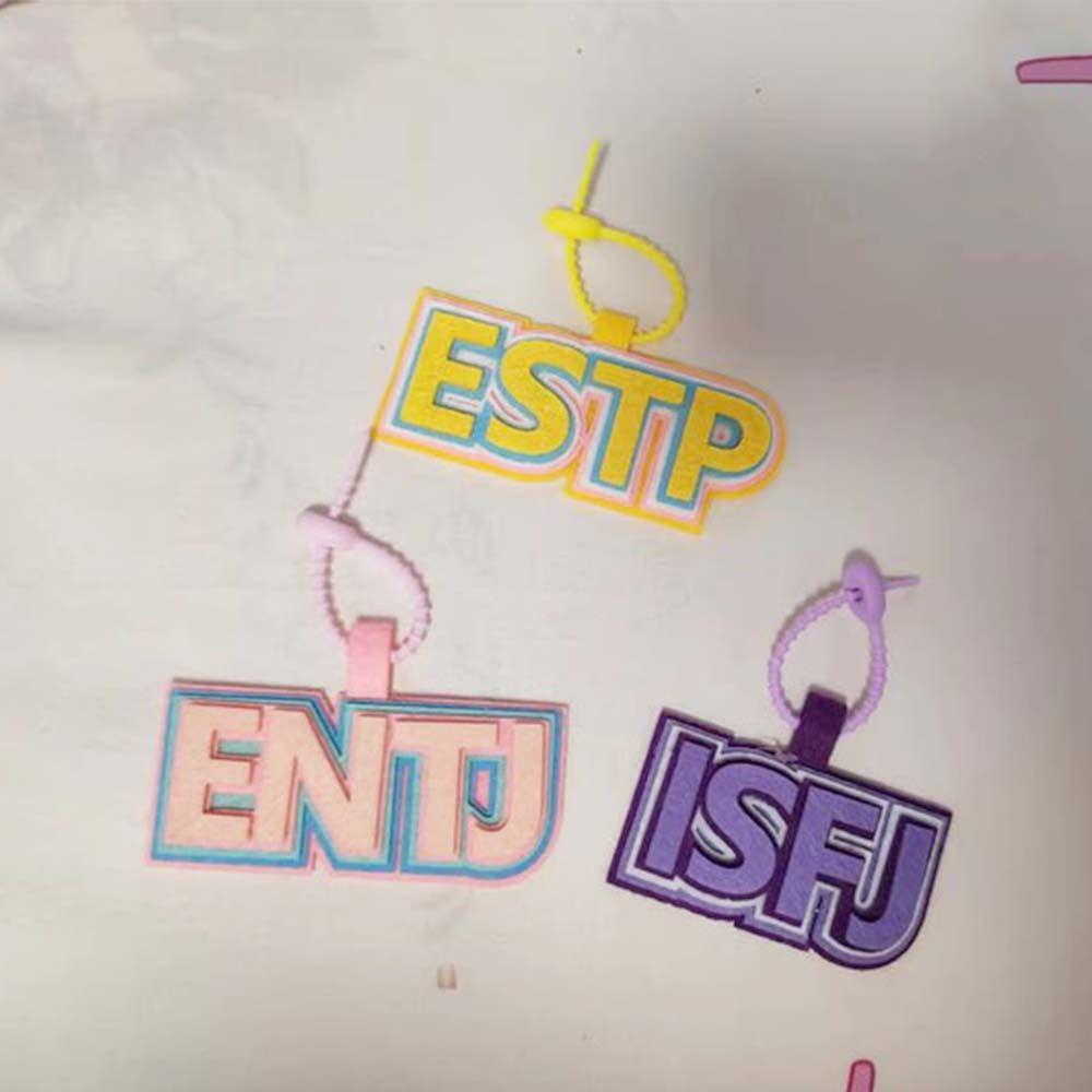 Letter MBTI Key Chain Korean Style 16 Type Personality Key Chain Non-woven Pendant Decoration