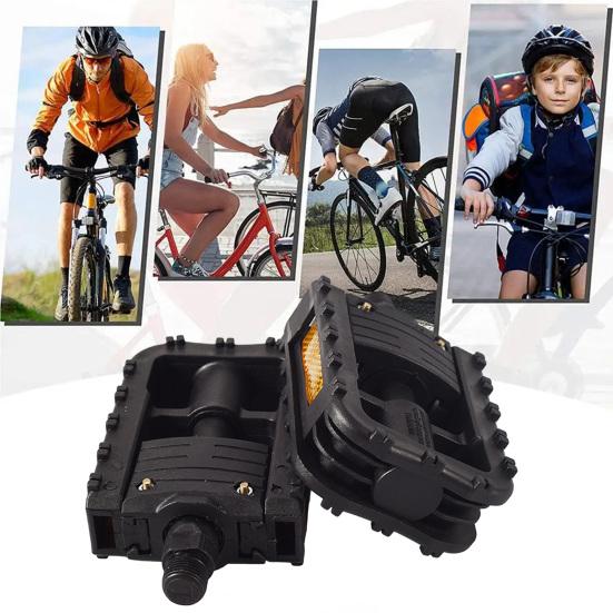2Pcs Bike Pedals Folding Bicycle Pedals with Smooth Bearings High Strength Ultra-light Universal Simple Installation Bicycle Flat Pedals