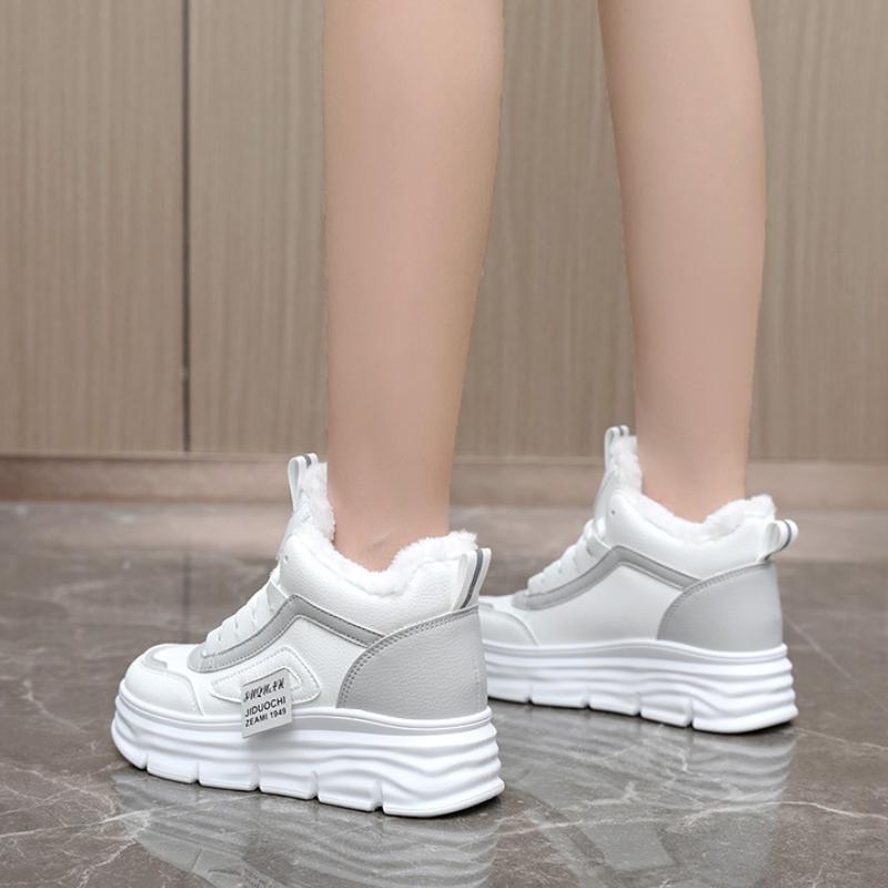 Зимние новые теплые повседневные туфли на толстой подошве с защитой от скольжения для женщин с бархатом в тренде Zapatos Mujer