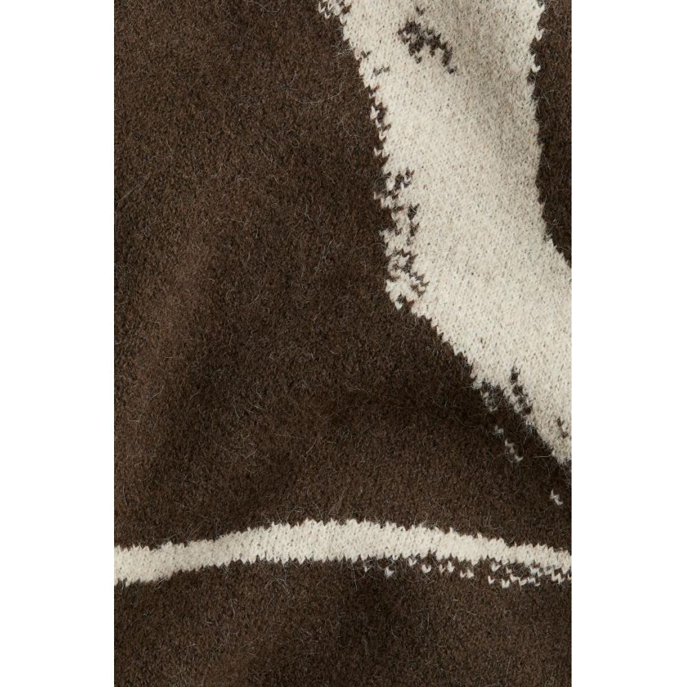 Джемпер жаккардовой вязки свободного кроя HM Brown Pattern