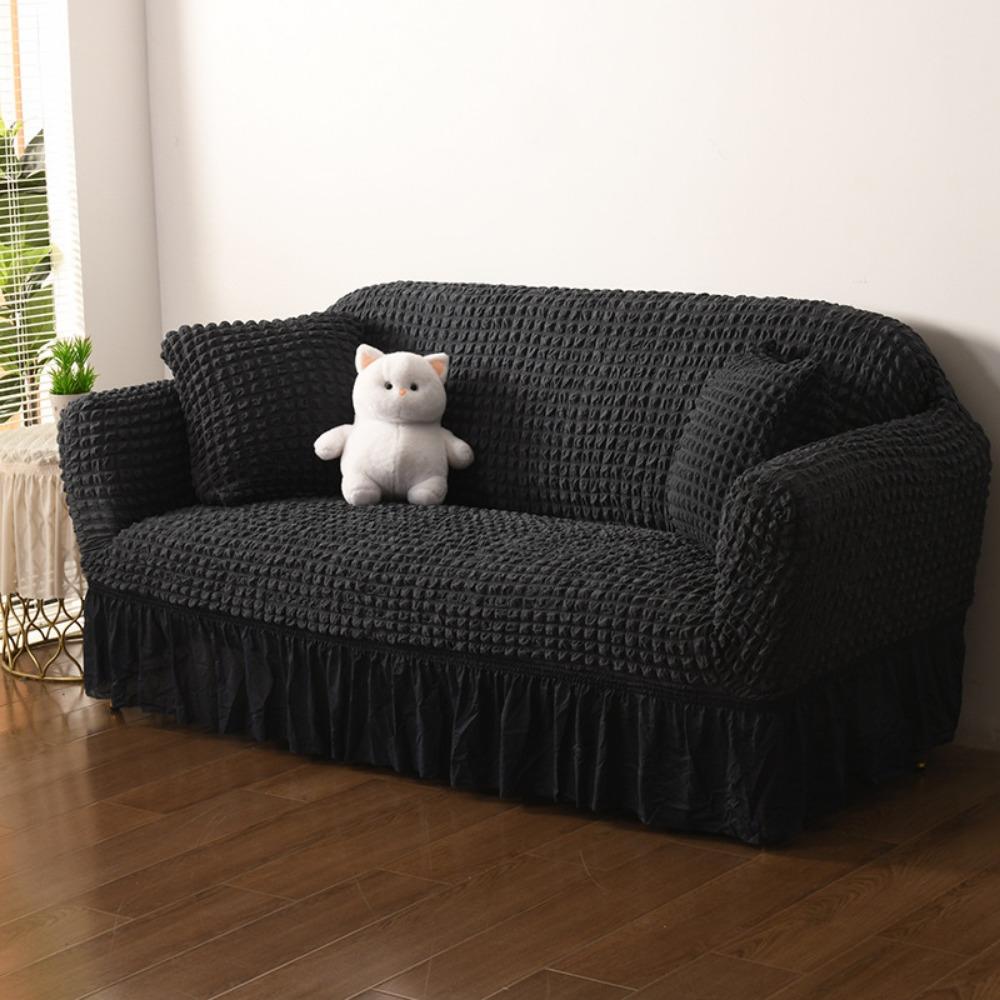 Плотный эластичный кружевной чехол на диван из пузырчатой марли, накидка на диван, нескользящий, с полным покрытием