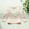 YUBAOBEI Spring Baby Girls Lace Flower Blouse Kids Bow Tops Tees Cotton Shirts Toddler Children Clothes