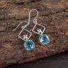 Sky Blue Topaz Gemstone 925 Sterling Silver Jewelry Handmade Hook Earrings 1.70" EE-10-5