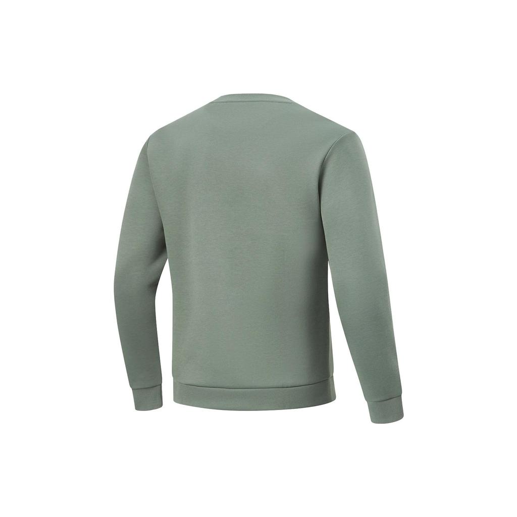 Li-Ning Мужская толстовка-пуловер Fitness Series с буквенным принтом серо-зеленого цвета AWDT791-5