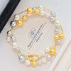 Autumn And Winter Maillard High-Gloss High-Quality Mixed-Color Shijia Pearl Collarbone Chain Sweater Chain Necklace Female