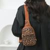 Нагрудная сумка с леопардовым принтом, женская сумка через плечо, контрастная по цвету сумка для мобильного телефона на плечо, маленькая сумка