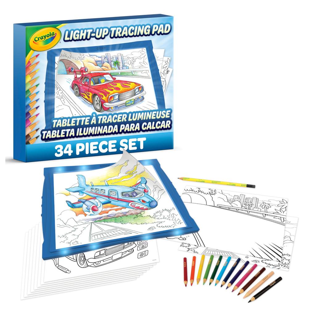 Crayola Light-Up Tracing Pad, Blue, Drawing, Tracer, Coloring, Vehicles, 040907, Authentic