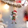 2D Acrylic Flat Christmas Lights Elf Christmas Acrylic Pendant, Christmas Party Decoration Set,suitable for Tree Placement,mini Holiday Hut Decoration