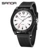 SANDA 6232 Design Soft Student Watch TPU Strap Depth Waterproof Quartz Movement Children Fashion Sports Wrist Watch