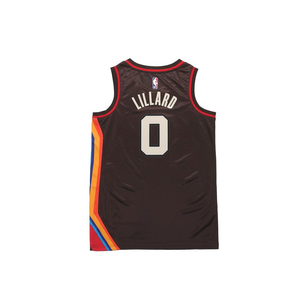 Nike Мужские баскетбольные майки City Edition 20-21 Portland Trail Blazers Damian Lillard No.0, темно-угольно-коричневые CN1775-250