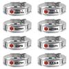 Medical Allergy Bangle Bracelet Type 2 Diabetic Stainless Steel Medical Logo Wristband Cool Men Women Jewelry