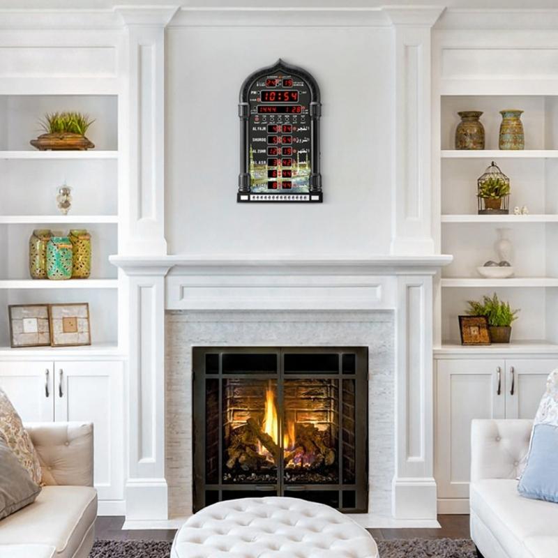 Часы Азан, Светодиодные часы для молитвы, Настенные часы, Цифровые часы Азан для дома/офиса/мечети / Декоративные часы HA-4008