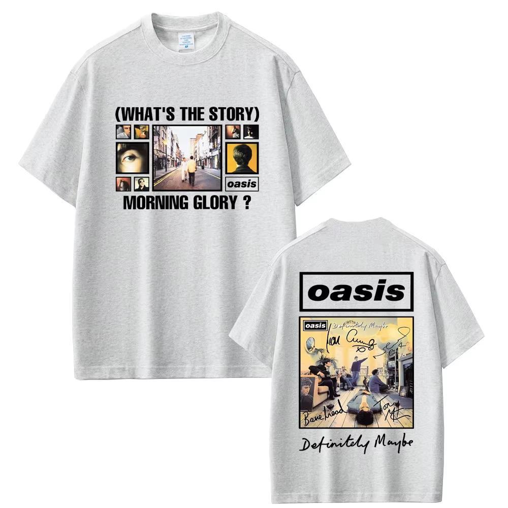 British Rock Band OOasis Definitely Maybe TShirts Men Women Clothing Cotton Casual Vintage Short Sleeve T Shirts Streetwear