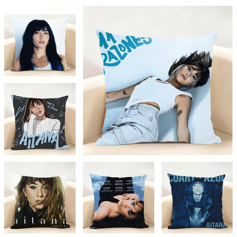 Pop Star Singer AAitana OOcanaS Cushion Cover Linen Pillowcase Soft for Sofa Bed Home Room Decor