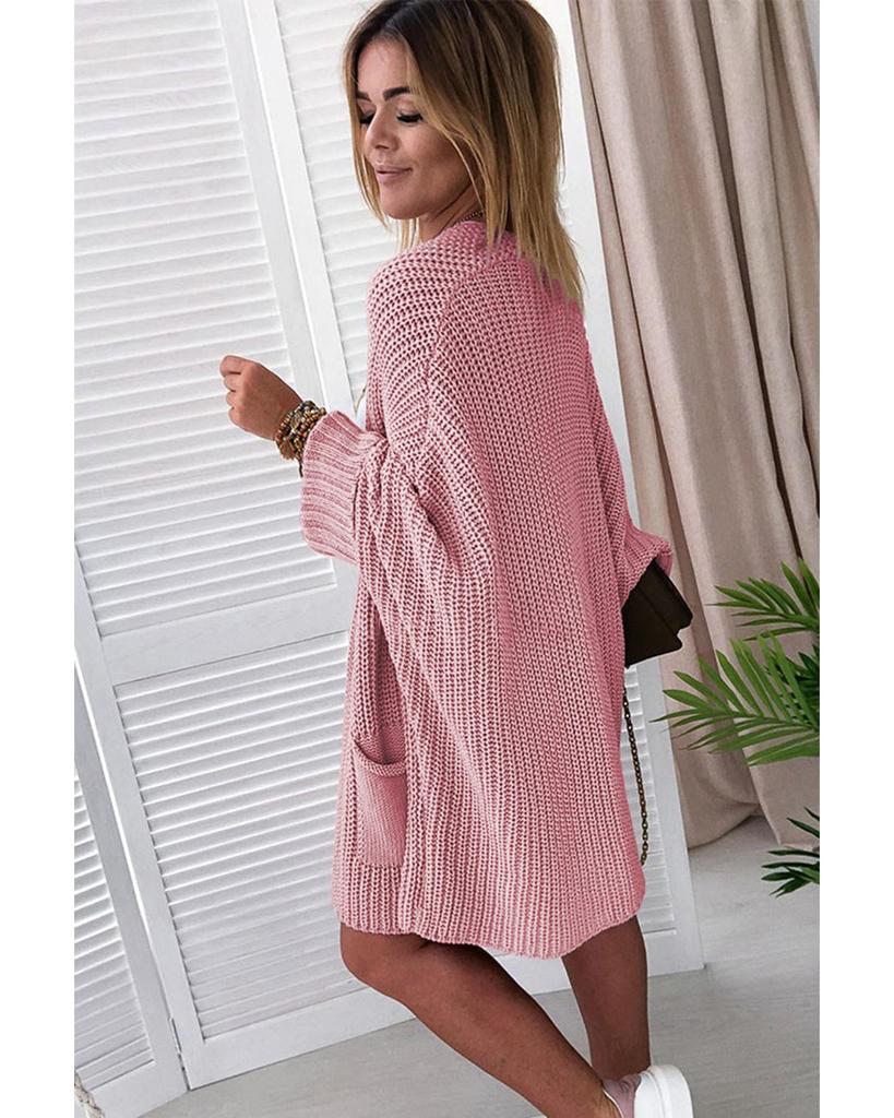 Azura Exchange Кардиган-свитер свободного кроя с отворотами на рукавах